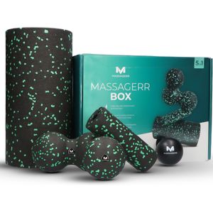 Massagerr® Box – Foamroller Set met Triggerpoint Bal & Duo Massagebal – Massage Roller – Foam Roller – Fascia - Fitness - Massage Set – Incl. Stressbal