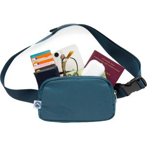 Groene Berg Heuptas - Compacte Fanny Pack met Verstelbare Band – Kleine Reisportemonnee – Sporttasje - Mini crossbodytas - Petrolblauw