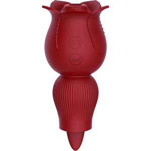 Qarano Night Rose - Luchtdrukvibrator - Zuigvibrator - Lik Vibrator - Vibrators voor vrouwen en mannen - 14 Standen - Clitoris Stimulator - G-Spot Booster - Massager - Seksspeeltje - Intense Orgasme