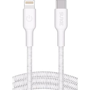 Surge USB C naar Lightning Oplaadkabel - 2 Meter - 27W Output - Gevlochten Nylon Snellader voor Apple iPhone & iPad
