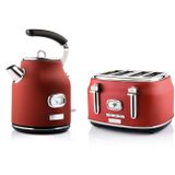 Westinghouse Retro Wasserkocher + Toaster 4 Schlitze - Rot