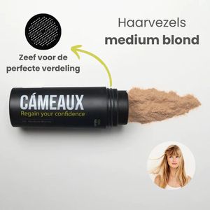 Cámeaux haarvezels® Medium Blond haarpoeder – Voller en Dikker Haar – 100% natuurlijk – Voor mannen én vrouwen