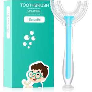 Tandenborstel kind met zuignap-Handtandenborstel voor kinderen-2 tot 12 jaar-Zachte silliconen-Baby tandenborstel-Tandenborstel baby en peuter - U-Vormig - 360 graden-Bijtringen-peutertandenborstel-U vorm