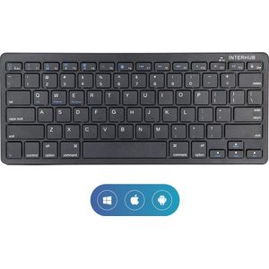 Draadloos Bluetooth Toetsenbord - Wireless Keyboard - Ergonomisch Design met stille toetsen - Zwart - Premium Kwaliteit