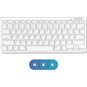 Draadloos Bluetooth Toetsenbord - Wireless Keyboard - Ergonomisch Design met stille toetsen - Wit - Premium Kwaliteit