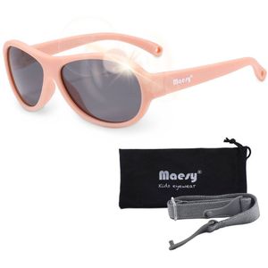 Maesy - baby zonnebril Joya - 0-2 jaar - flexibel buigbaar - verstelbaar elastiek - gepolariseerde UV400 bescherming - jongens en meisjes - babyzonnebril ovaal - licht roze