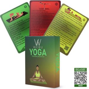 WEBU 51 Yoga Kaarten - Yoga Trainingskaarten - Yoga Oefeningen - Yoga voor Thuis - Sporten - Fitness - Mat - Pilates - Incl. professionele trainingsvideo’s