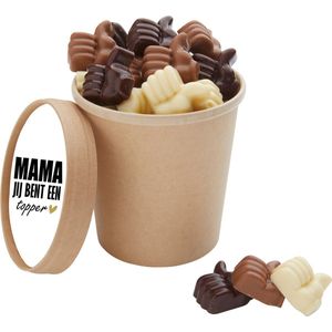 VADERDAG - PAPA JIJ BENT EEN TOPPER Cadeau - Geschenk - Chocolade Bouwblokjes Bio Snoepbeker XXL - Kado - Geschenk - Papa
