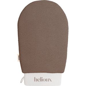 Helioux® Exfoliating Glove - Scrub Handschoen Washand - Voor Lichaam & Gezicht - Verwijderen Van Dode Huidcellen of Zelfbruiner - Koffie Bruin - Coffee Brown