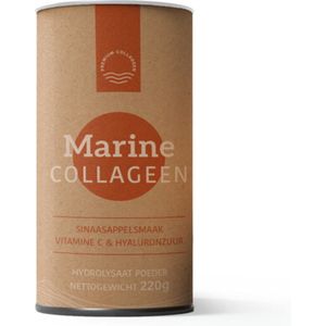Premium Collageen Marinecollageen Hydrolysaat Poeder Sinaasappelsmaak Vitamine C & Hyaluronzuur 220 gram