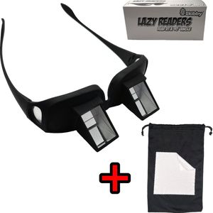 Skibby prisma bril - lazy glasses - luie leesbril - prismabril hoek van 90 graden om te lezen - Horizontale Lig Leesbril voor In Bed - POV bril - lig bril - te combineren met bril op sterkte