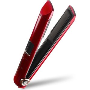 SENVY® - CYBER MONDAY SALE - Draadloze Stijltang - Compact - Mini Stijltang - Reis Stijltang - Lichtgewicht - Oplaadbaar - Snoerloos - Inclusief 2600mAh Powerbank functie - Rood