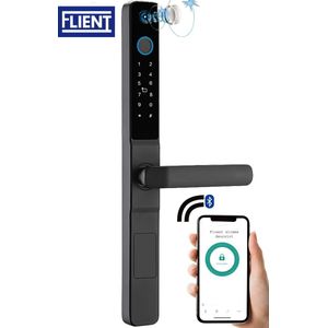 Flient® Smart Doorlock - Slimme Deurslot Met Ingebouwde Camera - Waterdichte Slim Deurslot - Zwart - Buiten & Binnen - APP - WiFi