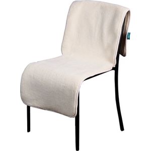 Qnuss Elektrisch Warmtedeken XL - Duurzaam & Draadloos - Infrarood Warmtedeken - Verwarmd Stoelkleed - 135x45 cm - Wit - Inclusief Powerbank