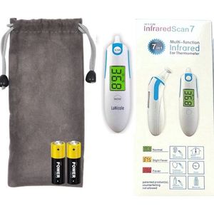 Lanicole-Infrarood oorthermometer-lichaamstemperatuur-Blauw-Koorts-inclusief batterijen