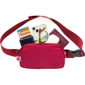 Groene Berg Heuptas - Compacte Fanny Pack met Verstelbare Band – Kleine Reisportemonnee – Sporttasje - Mini crossbodytas - Rood