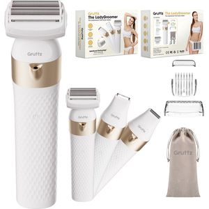 Gruttz - 3 in 1 Ladyshave voor Vrouwen - LadyGroomer - Inclusief Reistas - Trimmer Vrouw - Scheerapparaat Vrouwen - Bikini