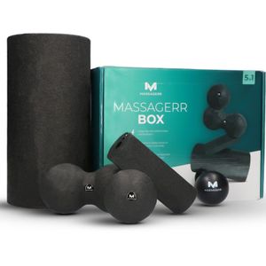 Massagerr Box - Foamroller Set - Zwart - Geschikt Voor Massage En Training