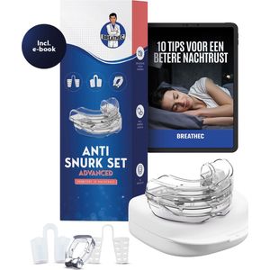 Anti Snurk Beugel Set Advanced - 2x Verstelbare Snurkbeugel - 8x Neus Spreider en 1x Neus Clip - E-Book