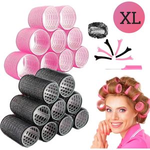 Beyeza Krulspelden Rollers voor Heatless Curls - 32 Delig - Incl. Haar rollers & Haarklemmen - Haarrollers met Haarnetje - Kleefroller - Haarkruller - Groot