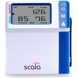 Automatische digitale polsbloeddrukmeter, ultradun, 2x50 geheugens, WHO-indicator, aritmiedetectie, SCALA SC7130