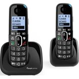 Amplicomms BigTel1502 Senioren draadloze duo huistelefoon voor de vaste lijn | Extra handset | Luide oproeptonen | Ongewenste bellers blokkeren | 3 directe geheugen toetsen | Handsfree | Instelbaar volume | Gehoorapparaat compatibel