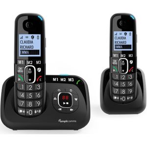 Amplicomms BigTel1582 Senioren draadloze duo huistelefoon voor de vaste lijn Extra handset Antwoordapparaat Luide