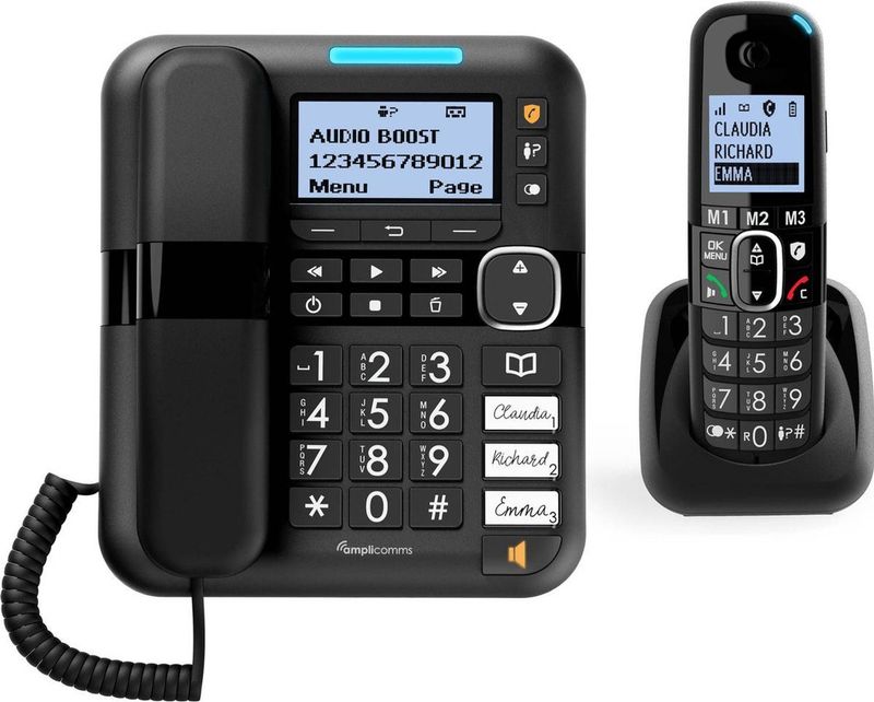 Amplicomms Bigtel 1580 Combo Senioren Huistelefoon + Dect Telefoon