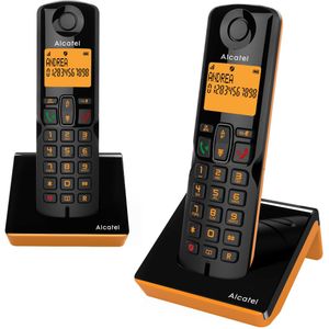 Dect telefoon S280 Duoset Senioren Huistelefoon Zwart/Oranje