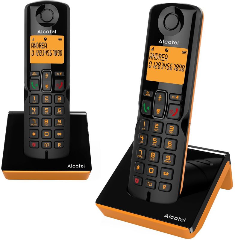 Dect telefoon S280 Duoset Senioren Huistelefoon Zwart/Oranje