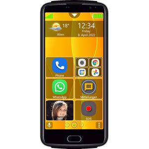 Beafon  M7 Premium smartphone, senioren mobiele telefoon, SOS-noodoproepknop, veiligheidszone, touch display 5,5 inch (13,97 cm), 4G, kleur zwart