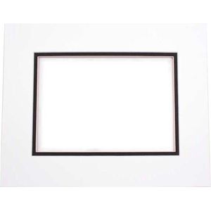 Passepartout Dubbeldik Wit/Zwart 30,5x40,6cm met 19,4x29,5cm Venster (10 stuks)