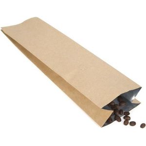 Koffiezakjes Kraft met Ventiel 8,6x6,4x33cm Gecoat (50 stuks)