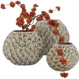 DK Design - Inga Jada - Bloemenvaas - Groen - Plat Model - Schub Motief