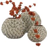 DK Design - Bloemenvaas Inga Jada - Groen - Plat Model - Schub Motief