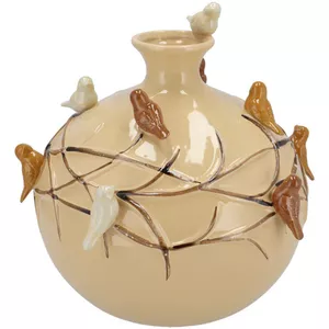 27 cm, set van 3 keramische vazen, kleine bloemvazen voor decoratie, oranje, geel, wit (beige 27 cm, set van 3 keramische vazen, kleine bloemvazen voor decoratie, oranje, geel, wit (beige