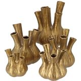 DK Design Bloemenvaas Aglio - vaas voor tulpen - goud mat - 13 x 16 cm - toetervaas