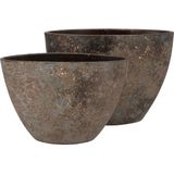 DK Design Bloempot model Maya - ovaal - roestbruin - D16 x H23 x B34 cm - rustiek
