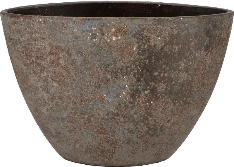 DK Design Bloempot model Maya - ovaal - roestbruin - D16 x H23 x B34 cm - rustiek