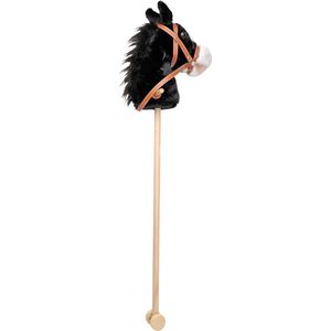 Playwood - Stokpaard - Zwart - Hout en Pluche - Met Geluid