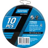 Norton - Doorslijpschijf - 125 mm - Staal/Inox - 10 Stuks