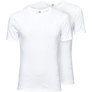 G Star RAW Heren T Shirt 2er Pack Basic regular fit Wit Ronde Hals Volwassenen