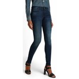 Midge - Zip Mid Waist Skinny Jeans - Blauwzwart - Denim met Stretch