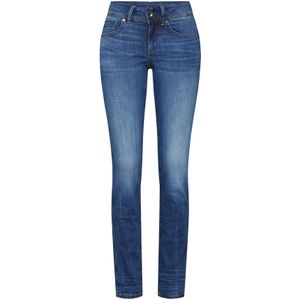 G-STAR RAW Midge Mid-Waist Straight Jeans voor dames, meerkleurig (medium indigo leeftijd 8968-6028)