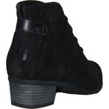 Durea 9603 - Half Hoog Dames Veterlaarsje - Zwart - Leer