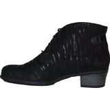 Durea 9603 - Half Hoog Dames Veterlaarsje - Zwart - Leer