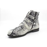 Durea - 9699/765 - Enkellaars - Zwart/Wit - Leer - Slangenprint