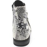 Durea - 9699/765 - Enkellaars - Zwart/Wit - Leer - Slangenprint