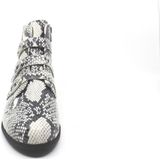 Durea - 9699/765 - Enkellaars - Zwart/Wit - Leer - Slangenprint