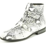 Durea - 9699/765 - Enkellaars - Zwart/Wit - Leer - Slangenprint